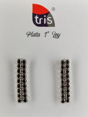 PENDIENTES AG STRASS DOBLE NEGRO