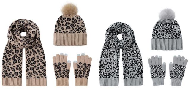 CONJUNTO BUF+GORRO+GUAN ANIMAL PRINT. MIN. 2 SURT.