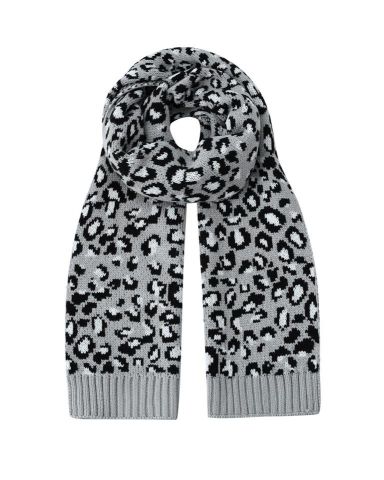 BUFANDA ANIMAL PRINT GRIS