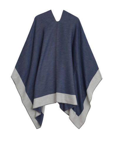 PONCHO BICOLOR AZUL