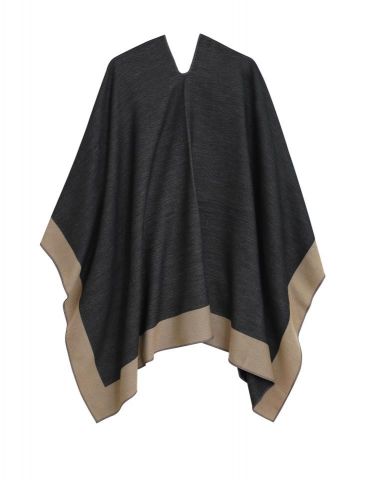 PONCHO BICOLOR GRIS