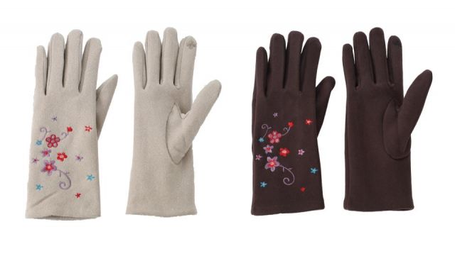 GUANTES FLORES BORDADOS. MIN. 2 SURT.