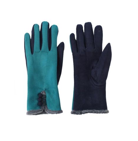 GUANTES LISOS BOTONES AZUL