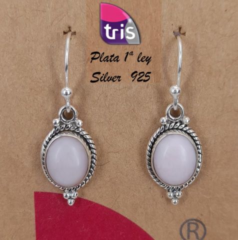 PENDIENTES AG OVAL ETNIC ROSA