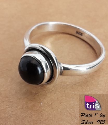 ANILLO AG RDO. NEGRO TALLA 7