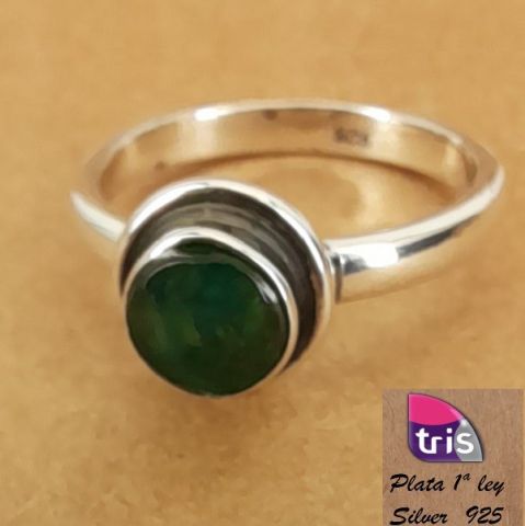 ANILLO AG RDO. VERDE TALLA 6