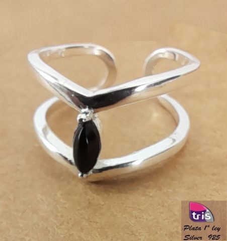 ANILLO AG DOBLE NEGRO TALLA 6