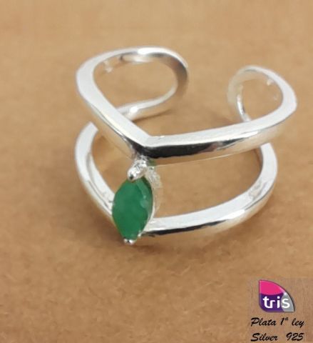 ANILLO AG DOBLEVERDE TALLA 6