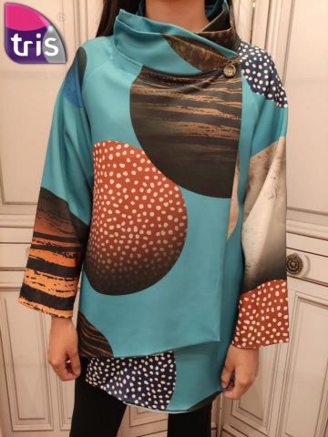 CHAQUETA JAPONESA LARGA PLANETA TURQUESA