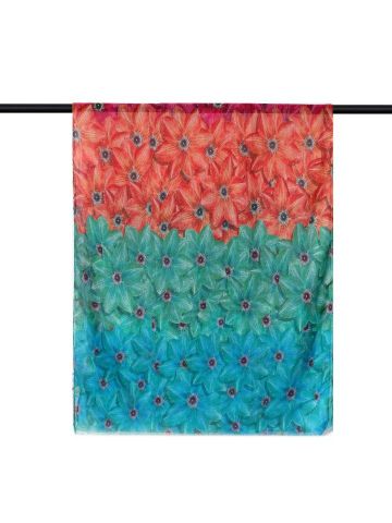 FOULARD FLORES COLORES AZUL