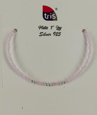 PULSERA AG CUARZO ROSA