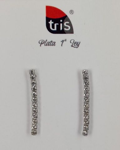 PENDIENTES AG STRAS 1 FILA MED