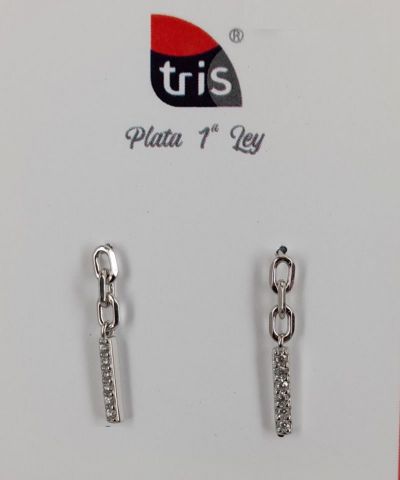 PENDIENTES AG CADENA + BARRA CRIST