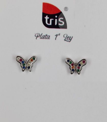 PENDIENTES AG MARIPOSA MINI CRIST