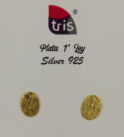 PENDIENTES AG OVAL CHAPADO 7*10