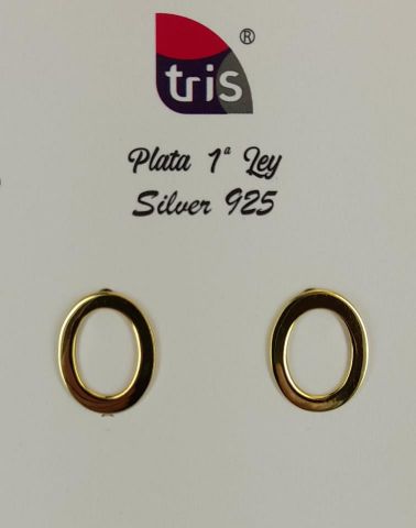 PENDIENTES AG OVAL HUE CHAPADO 12*14