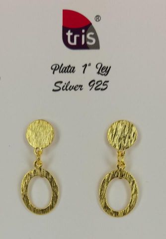 PENDIENTES AG  CHAPADO OVAL COLG CIR 30*12