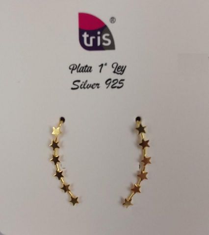 PENDIENTES AG TREPADORES STARS BAÑO ORO