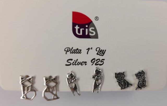 PENDIENTES AG GATOS MINI C. PACK 3 PARES