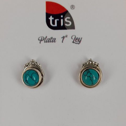 PENDIENTES AG RDO CROWN TURQUESA