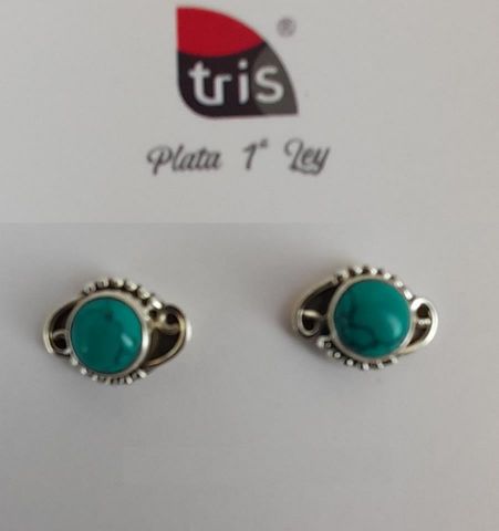 PENDIENTES AG OJO TURQUESA