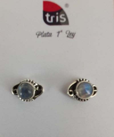 PENDIENTES AG OJO ROSA CUARZ