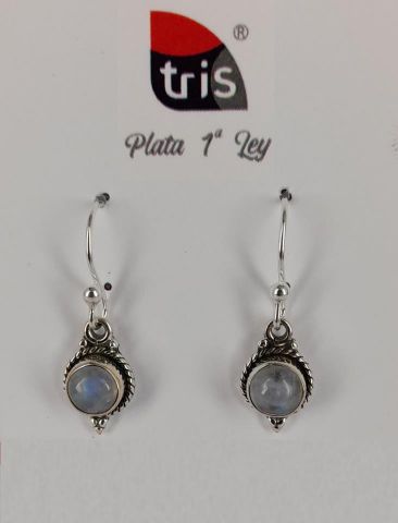 PENDIENTES AG COLG CROWN LUNA PEDR