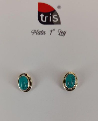 PENDIENTES AG OVAL P TURQUESA