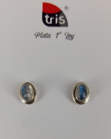 PENDIENTES AG OVAL P PIEDRA DE LUNA