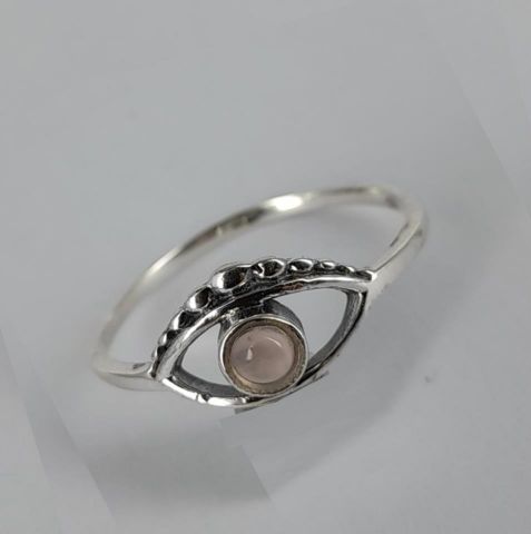 ANILLO AG OJOV CUARZ ROS MIN 3  (1 X TALLA  6-7-8)