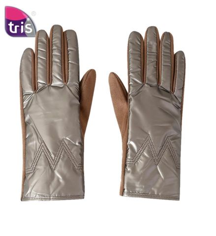 GUANTES METALIZADOS ZIG-ZAG ORO