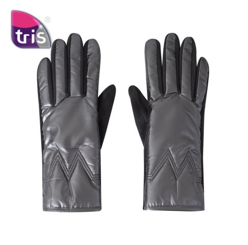 GUANTES METALIZADOS ZIG-ZAG GRIS