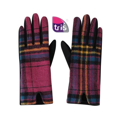 GUANTES CUADROS FUCHSIA