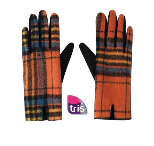 GUANTES CUADROS NARANJA