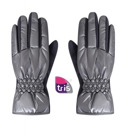 GUANTES METALIZADOS CIRCULOS GRIS