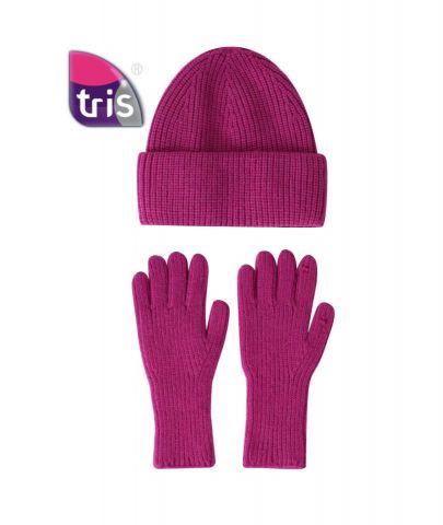 GORRO+GUANTES REVIRADO FUCHSIA