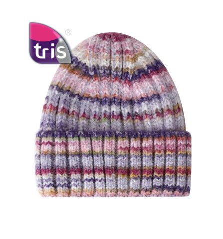 GORRO RAYAS JASPEADAS LILA