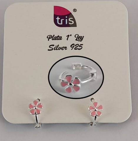 PENDIENTES AG MINI FLOR ROSA