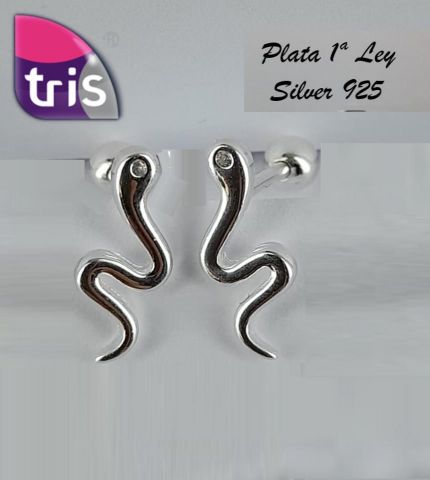 PENDIENTES AG MINI SERPIENTE BOLA