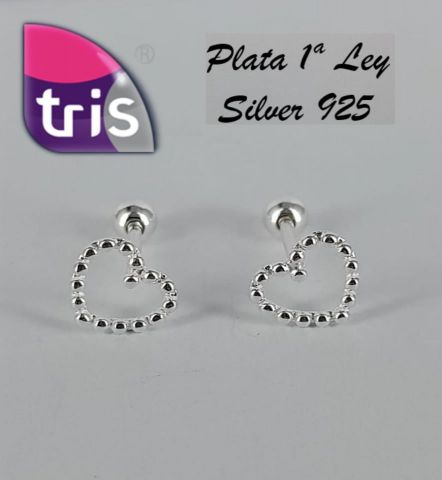 PENDIENTES AG MINI CORAZON BOLAS