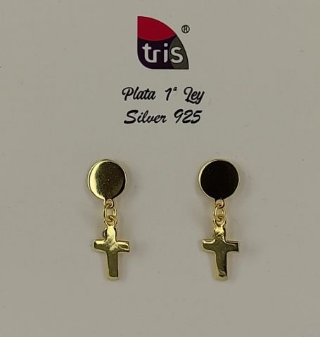 PENDIENTES AG CRUZ POST GOLD