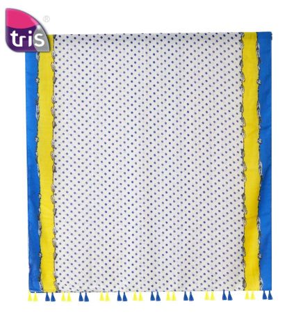 FOULARD POMPON POINT AZUL