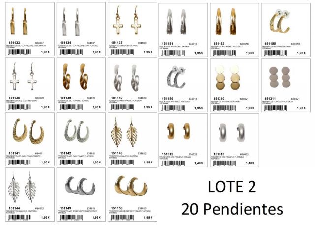 PENDIENTES LOTE 20 PARES (5-231107)