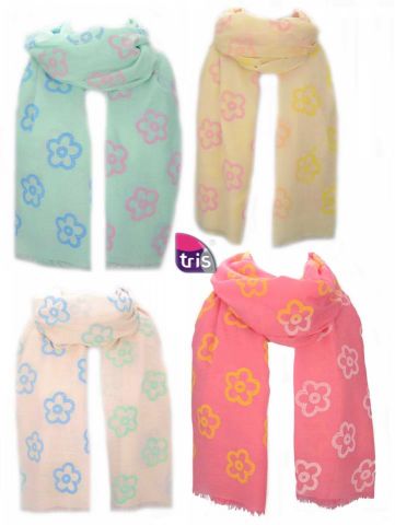 FOULARD ENGOMADO FLOR HIPPIE MIN. 4 SURT.