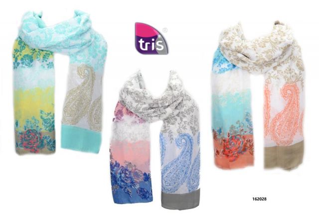 FOULARD FLORES LISTAS MIN. 3 SURT.