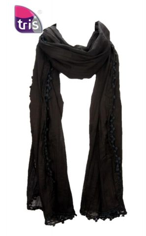 FOULARD LISO BOLITAS NEGRO