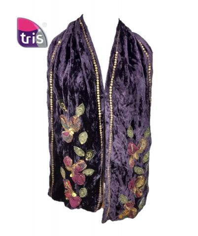 FOULARD VELVET FLOR MORADO