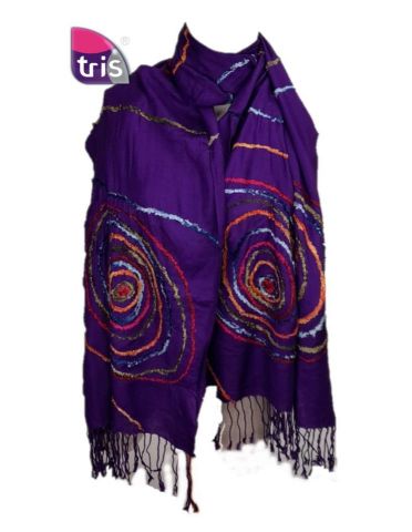 FOULARD ONDAS ESPIRALES MORADO