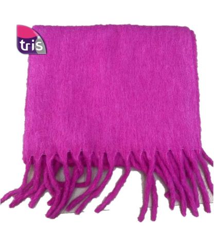 BUFANDA LISA 8% LANA FUCSHIA