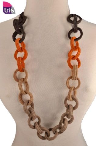 COLLAR FIELTRO CADENAS DEGRADE MARRON